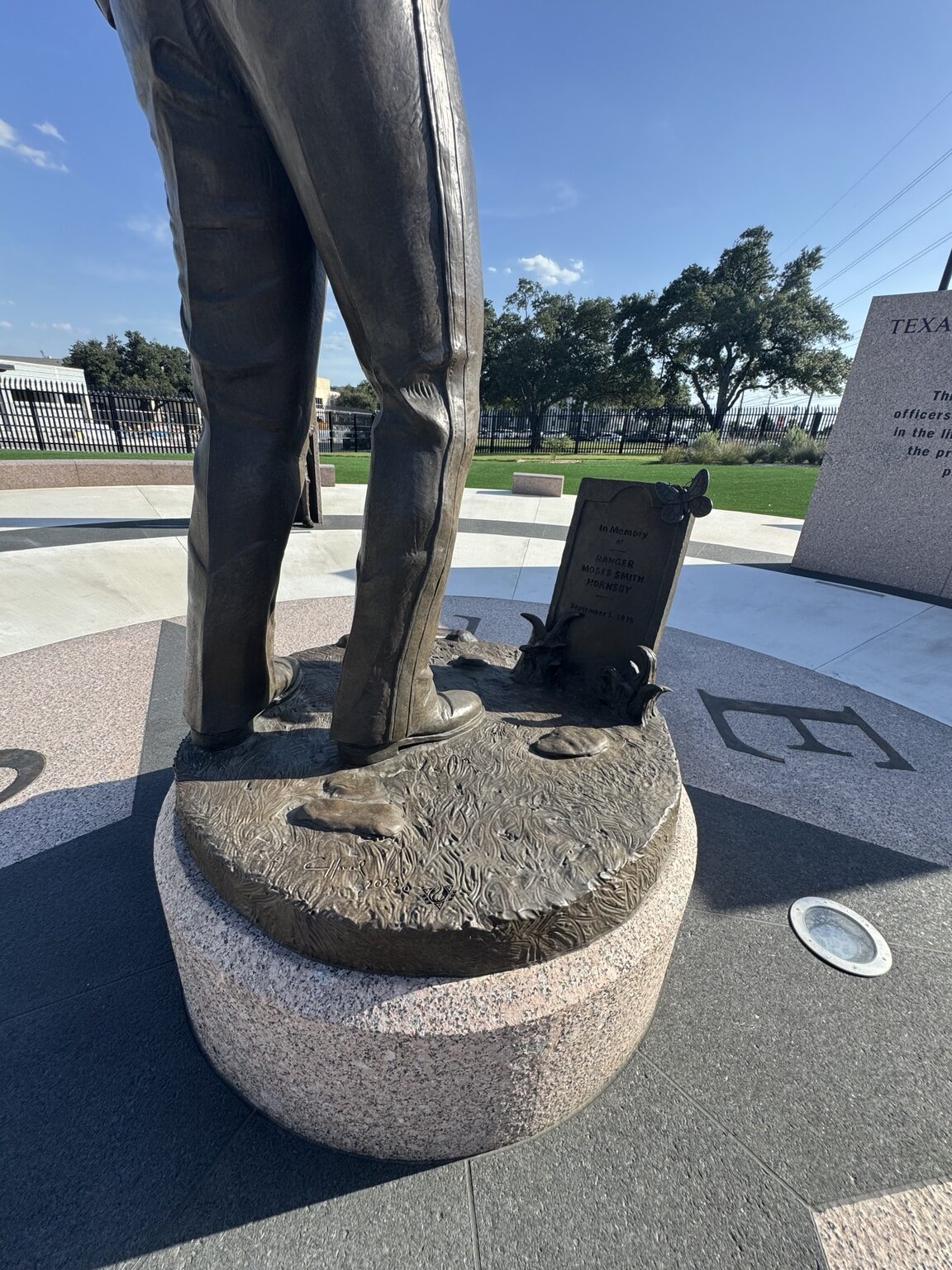 Detailed bronze casting at a public memorial